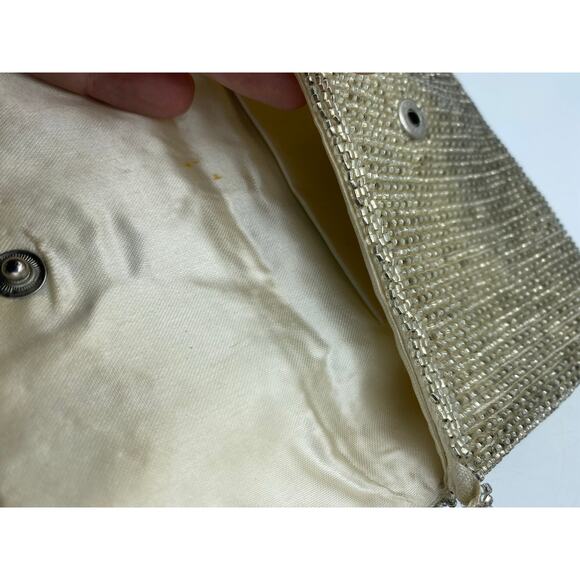 Vintage 60s Richere Bag by Walborg Japan Gold Hand Made Beaded Evening Purse - Picture 5 of 10